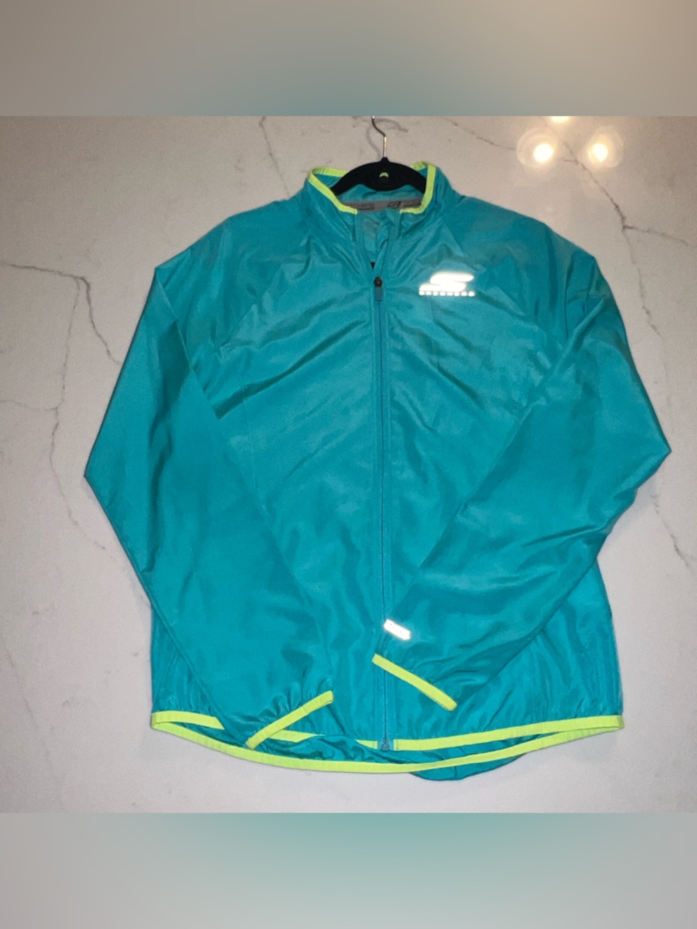 Skechers Teal lightweight Jacket with NeonYellow Green Trim